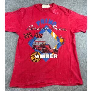Vintage 90s Primo Grand Prix Winner Car Racing Shirt Large Red Streetwear Nascar